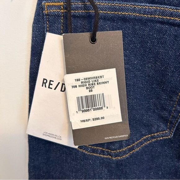 REDONE 70s High-Rise Skinny Boot Jean Size 23 - Picture 6 of 10